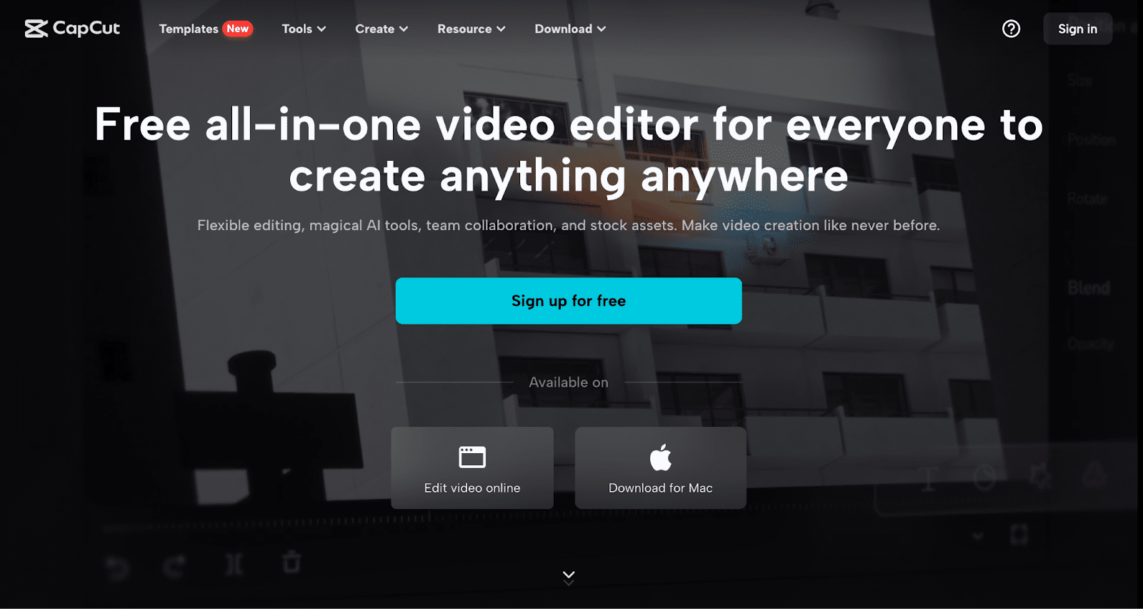 Capcut AI video tool free video editor