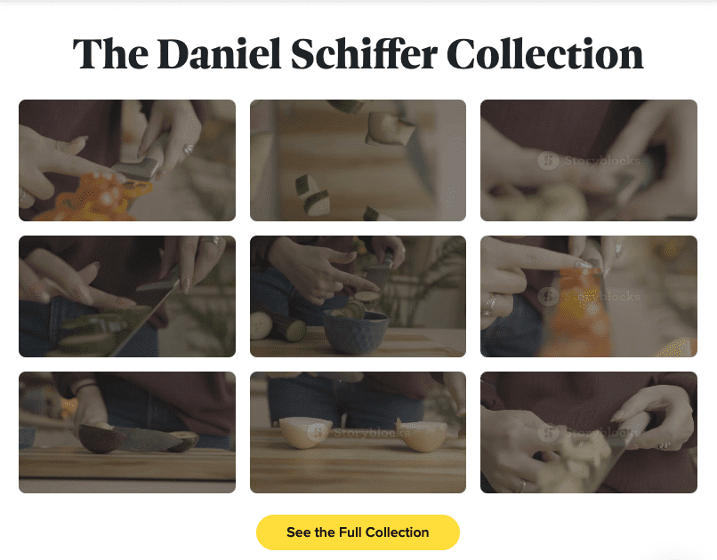 screenshot of daniel schiffers stock footage collection