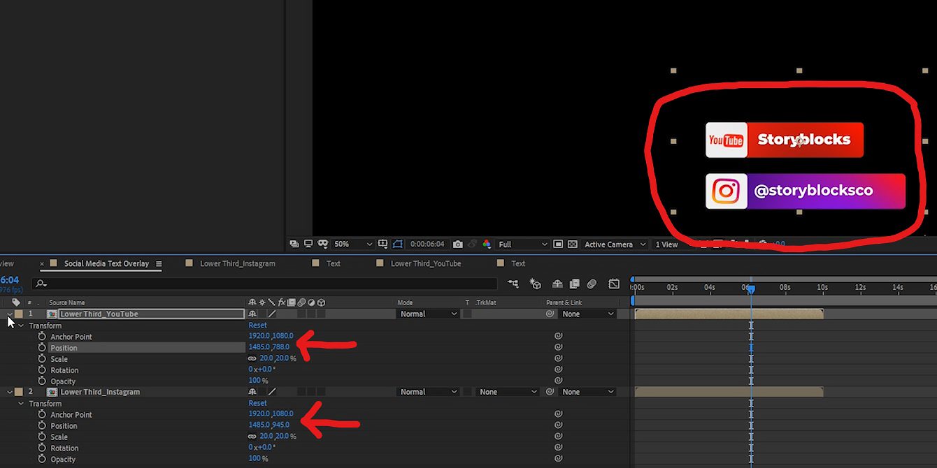 Adjust x-axis and y-axis positioning for social media tags