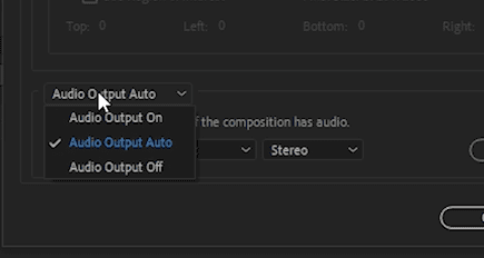 Change Audio Output Auto to Audio Output Off