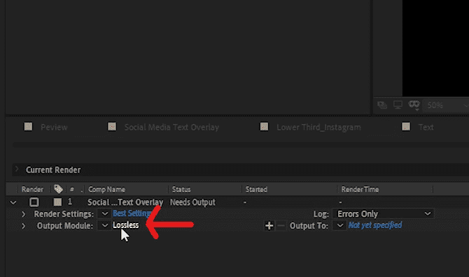 Click lossless next to Output Module