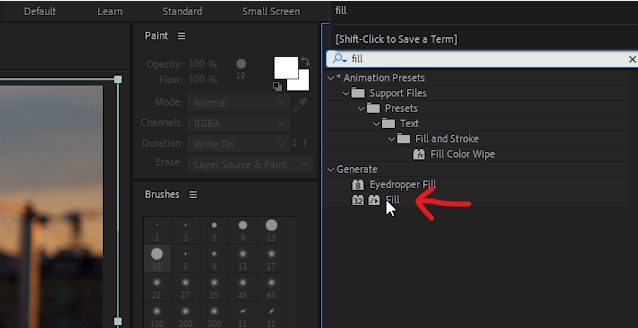 Add some color by selecting 'Crown' layer. In 'Effects & Controls', double-click on Fill effect to add color. 