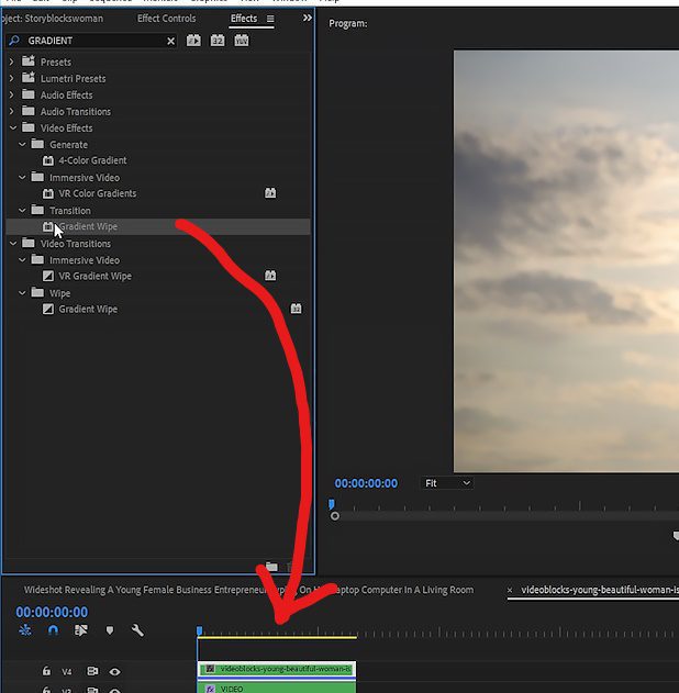 Gradient Wipe Tool in Adobe Premiere Pro