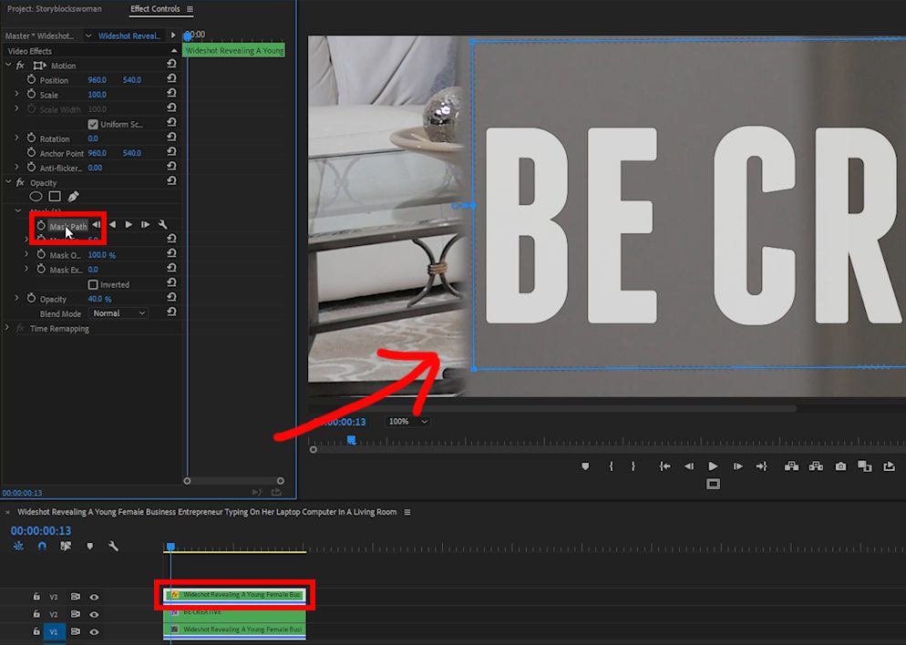 Adjust Mask Feather in Adobe Premiere Pro