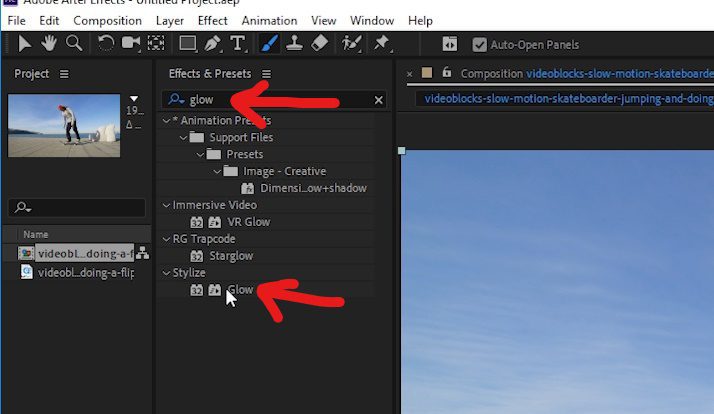 Using glow effect in Adobe After Effects