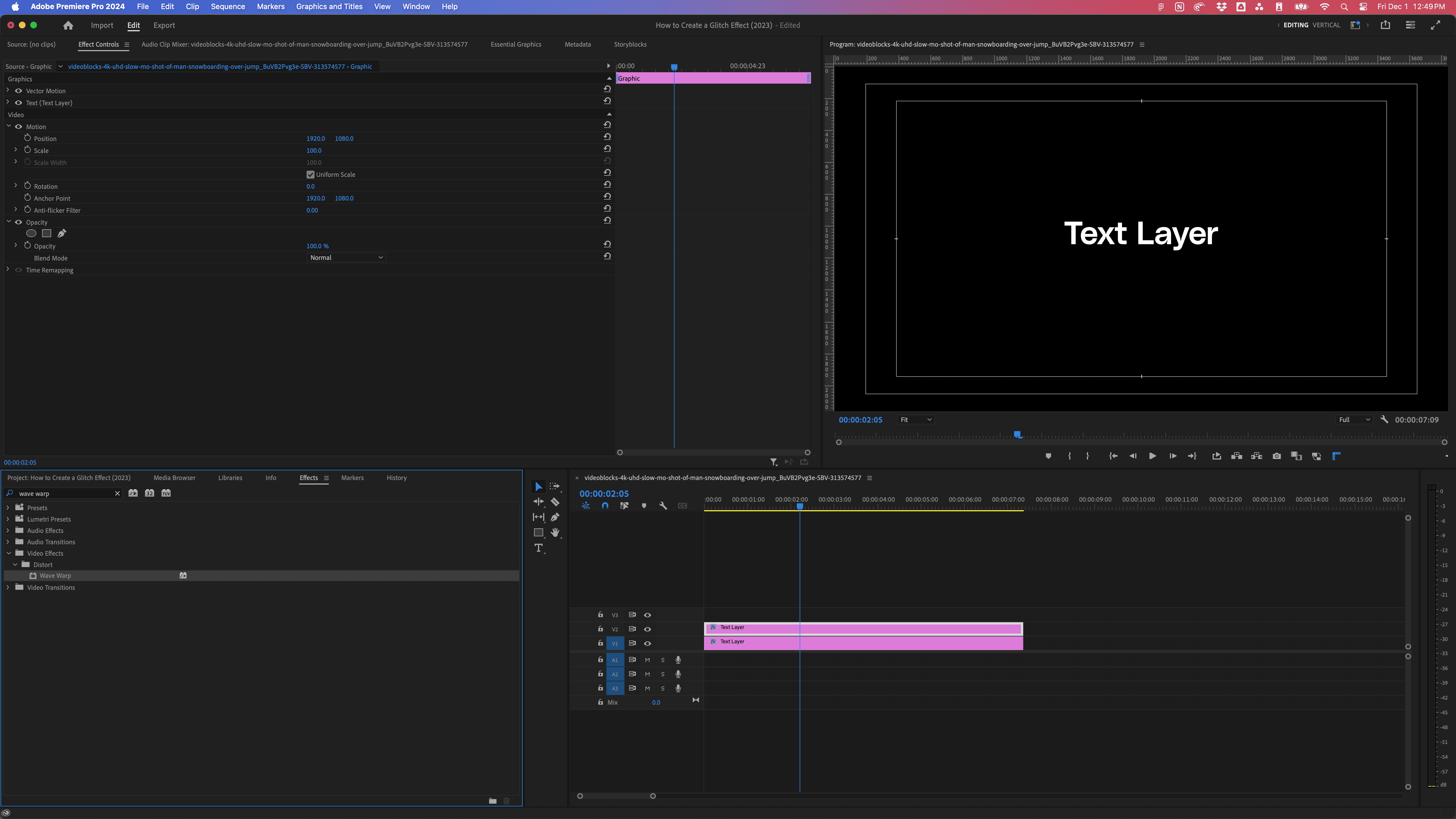 Step 2 of adding a glitch effect to text - create a copy of your text layer.