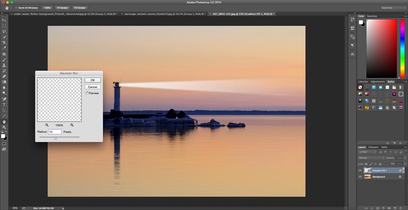 Adobe Photoshop Tutorial How to Add Light Beams to Images
