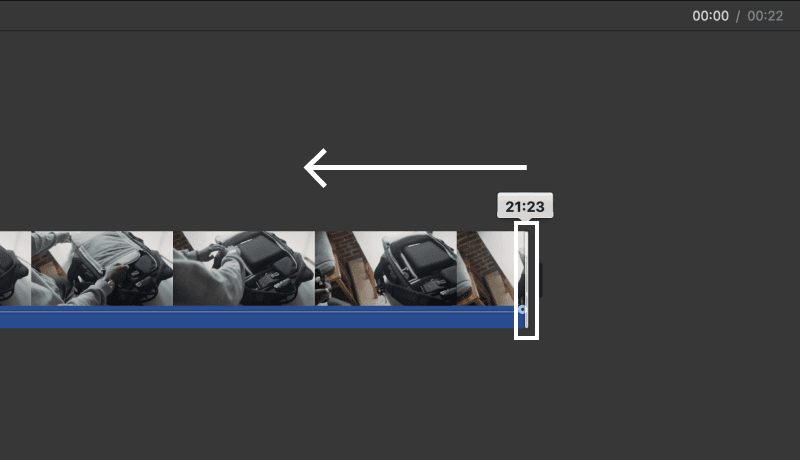 Click the edge of the clip and drag it to trim