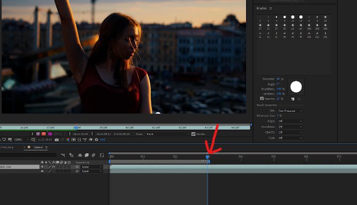 Move timeline cursor to specific part of footage to edit specific part of animated illustration