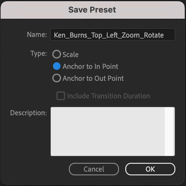 How to save your ken burns effect as a preset in Premiere Pro